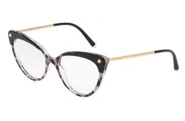 Image of Dolce&amp;Gabbana DG3291 Eyeglass Frames 3174-52 - Top Black On Duble Leoprint Frame
