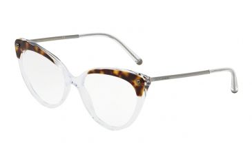 Image of Dolce&amp;Gabbana DG3291 Eyeglass Frames 757-52 - Top Havana On Crystal Frame