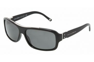 Image of Dolce&amp;Gabbana DG4071 SV Prescription Sunglasses - Shiny Black Gray Frame / 62 mm Prescription Lenses, 501-87-6214