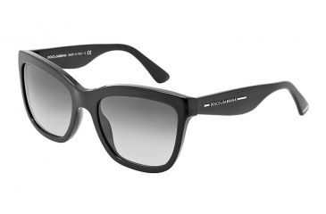 Image of Dolce&amp;Gabbana DG4140 Sunglasses 501/8G-5419 - Shiny Black Frame, Gray Gradient Lenses