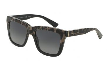 Image of Dolce&amp;Gabbana DG4262 Sunglasses 1995T3-54 - Top Leo On Black Frame, Polar Grey Gradient Lenses