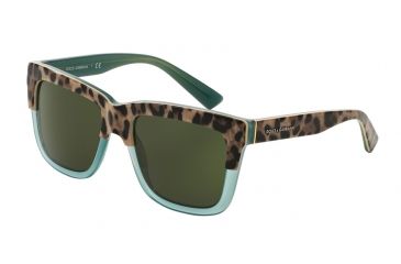Image of Dolce&amp;Gabbana DG4262 Sunglasses 297171-54 - Print Leo On Opal Green Frame, Grey Green Lenses