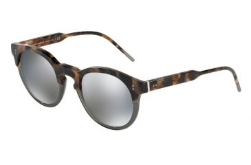 Image of Dolce&amp;Gabbana DG4329 Sunglasses 314540-50 - Blue Havana/transp Grey Frame, Grey Mirror Black Lenses