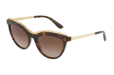 Image of Dolce&amp;Gabbana DG4335F Sunglasses 502/13-54 - , Brown Gradient Lenses