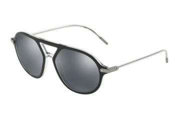 Image of Dolce&amp;Gabbana DG4343 Progressive Prescription Sunglasses, 54mm, Top Black On Crystal, DG4343-675-6G-54-PRO