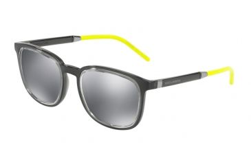 Image of Dolce&amp;Gabbana DG6115 Sunglasses 31606G-53 - Transparent Grey Frame, Grey Mirror Black Lenses