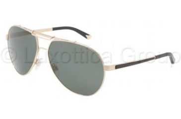 Image of Dolce&amp;Gabbana Iconic evolution DG2105 Sunglasses 02/71-6014 - Gold Frame, Green Lenses