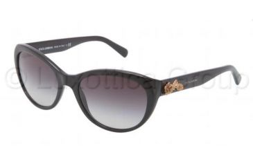Image of Dolce&amp;Gabbana SICILIAN BAROQUE DG4160 Single Vision Prescription Sunglasses DG4160-501-8G-5418 - Frame Color Black, Lens Diameter 54 mm