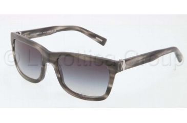Image of Dolce&amp;Gabbana SICILIAN HINGE DG4161 Single Vision Prescription Sunglasses DG4161-25968G-5718 - Lens Diameter 57 mm, Frame Color Matte Striped Gray