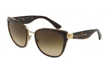 Image of Dolce&amp;Gabbana Transparencies DG2107 Sunglasses 02/13-5719 - Gold Frame, Brown Gradient Lenses