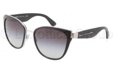 Image of Dolce&amp;Gabbana Transparencies DG2107 Sunglasses 05/8G-5719 - Silver Frame, Gray Gradient Lenses