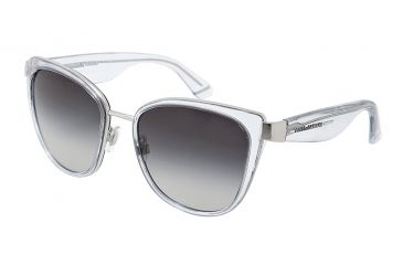 Image of Dolce&amp;Gabbana Transparencies DG2107 Sunglasses 11198G-5719 - Silver Frame, Gray Gradient Lenses