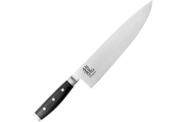 Image of Dragon by Apogee Chefs Knife, 10in, CTS-BD1 SS blade Kitchen Knives, 15.25in Overall, 10in Satin Cts-Bd1 SS Blade, SS Bolster, Fda Approved Black Resin And Linen Canvas Micarta Handle, DRGN-CHEF-1000