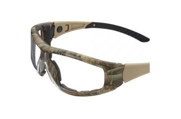 Image of Duck Commander Sunglasses Closed Frame Camo Clear Ballistic Lens, Advantage Max4/Clear 65025