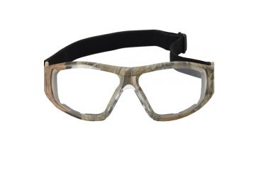 Image of Duck Commander Sunglasses Closed Frame Camo Clear Ballistic Lens, Advantage Max4/Clear 65025