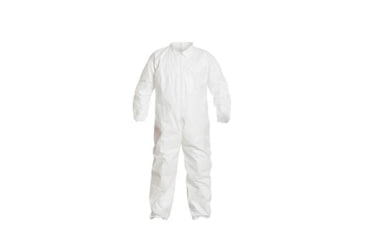 Image of DuPont IC181S Tyvek IsoClean Coverall w/Elastic Wrists and Ankles, White, Large, Case of 25, IC181SWHLG00