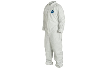 Image of DuPont Tyvek 400 Coverall, Collar, Stormflap, Elastic Wrists/Ankles/ Waist, Serged Seams, White, Medium, Case of 25, TY125SWHMD00