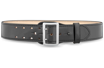 Image of DutyMan 2-1/4inch High-gloss Leather Sam Browne 2-row Stitch Duty Belt With Nickel Buckle DTY-1031-40-9001