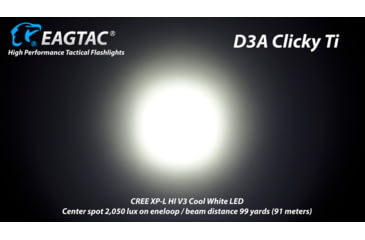 Image of EAGTAC D3A RC Titanium Flashlight,Luminus SST20 CRI-95 4000K NW LED, 275lm, Silver, D3A-CLICKY-TI-SST20-NW