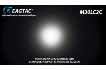 Image of EAGTAC M30LC2-C Flashlight Kit, 3 Nichia 219B CRI-92 LED, 1000lm, Black, M30LC2C-3*219B-KIT-NW
