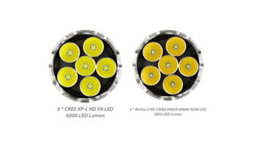 Image of EAGTAC MX30L3-CR Base Flashlight, 6 Nichia 219C CRI92 4000K LED, 3850lm, Black, MX30L3CR-6*219C-BASE-NW