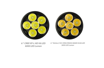 Image of EAGTAC MX30L3-CR Base Flashlight, 6 Nichia 219C CRI92 4000K LED, 3850lm, Black, MX30L3CR-6*219C-BASE-NW