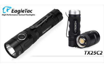 Image of EAGTAC TX25C2 Flashlight Kit, XM-L2 U2 NW LED, 1180lm, Black, TX25C2-XML2-KIT-NW