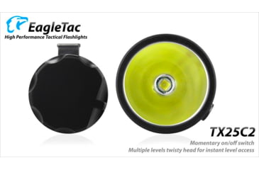 Image of EAGTAC TX25C2 Flashlight Kit, XM-L2 U2 NW LED, 1180lm, Black, TX25C2-XML2-KIT-NW