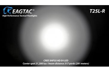 Image of Eagtac USB Rechargeable T25LR XHP35 HD 2000 Lumen Tactical Flashlight Base, Black, Medium, 2916