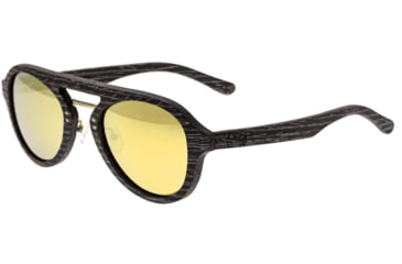 Image of Earth Wood Cruz Polarized Sunglass, Black Stripe/Gold, One Size, ESG023GD