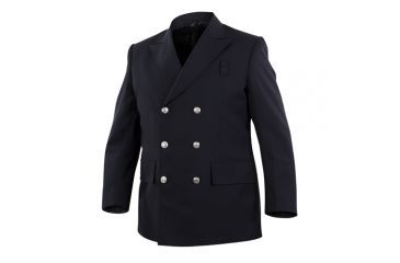 Image of Men's Navy 100% Poly-Serge Weave Double Breasted 2-Pocket Top Authority Blousecoat, Long