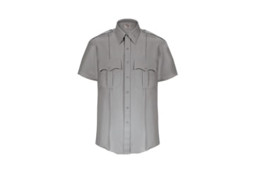 Image of Elbeco TexTrop2 Zippered Short Sleeve Polyester Shirt - Mens, 19 in, Gray, Z3311N-19