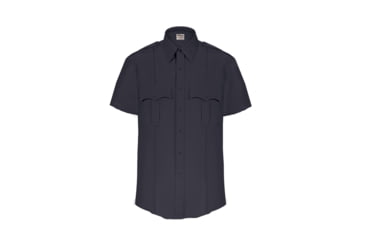Image of Elbeco TexTrop2 Zippered Short Sleeve Polyester Shirt - Mens, 18.5 in, Navy, Z3314N-18.5