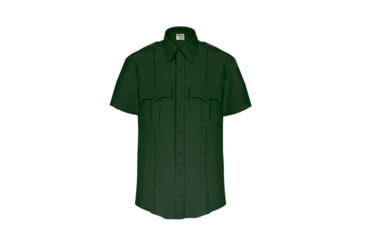Image of Elbeco TexTrop2 Zippered Short Sleeve Polyester Shirt - Mens, 17 in, Spruce Green, 8805N-17
