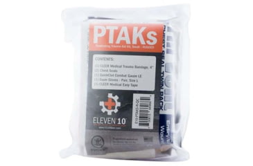 Image of Eleven 10 PTAKs Medical Kit Contents, Coyote, QuickClot Combat Gauze, PTAKS-QC-CYT
