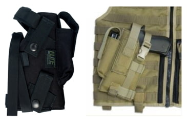 Image of Elite Survival Systems MOLLE Pistol Light Holster, Black, Tan