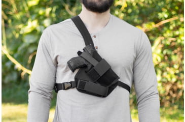 Image of Elite Survival Systems Warden Ballistic Nylon Chest Holster, 2RDO, Right Hand, Black 7105-2RDO-RH