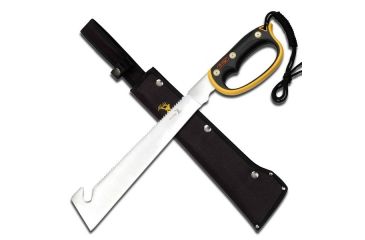 Image of Elk Ridge Guthook Machete,13.5in,Stainless Blade,Yellow Composition D-Ring Hand Guard ER281