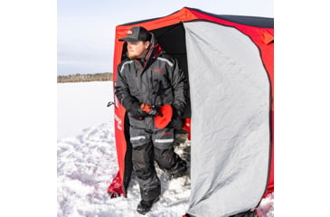 Image of Eskimo 3HD, Pop-Up Portable Shelter, No-Trip Door, Red/Black, 3-Person, 46075