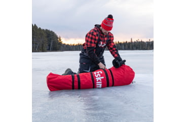 Image of Eskimo 3HD, Pop-Up Portable Shelter, No-Trip Door, Red/Black, 3-Person, 46075