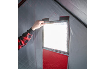 Image of Eskimo 3HD, Pop-Up Portable Shelter, No-Trip Door, Red/Black, 3-Person, 46075
