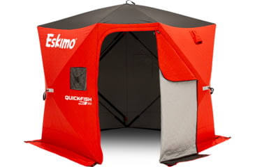 Image of Eskimo 3HD, Pop-Up Portable Shelter, No-Trip Door, Red/Black, 3-Person, 46075