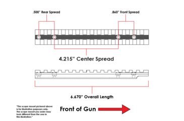Image of Evolution Gun Works Ruger M-77 Long Action Picatinny Rail Mount 20 MOA, 6.670 in, Aluminum, Matte Black, 46122