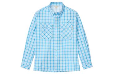 Image of ExOfficio Air Strip Check Plaid Long Sleeve Shirt - Mens, Blue Bell, Extra Large, 1001-3159-5454-XL