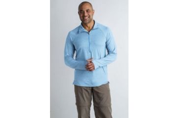 Image of ExOfficio BA Sol Cool Zip Neck Long Sleeve Shirt Men's, Silverlake, XL 11113126-5280_XL