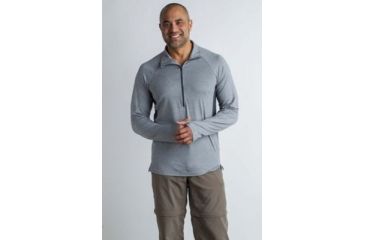 Image of ExOfficio BA Sol Cool Zip Neck Long Sleeve Shirt Men's, Indigowash, M 11113126-5990_M