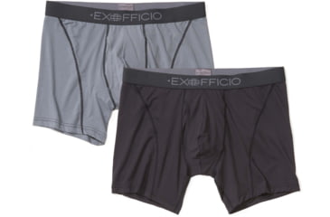Image of ExOfficio Give-N-Go Sport 2.0 Boxer Brief 6 2Pk - Mens, Black/Steel Onyx, Extra Large, 12413450-9628-XL