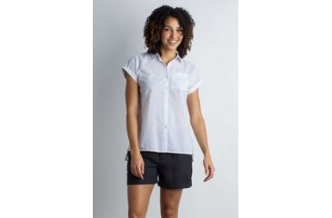 Image of ExOfficio Lencia Short Sleeve Shirt Women's, White, XL 20023097-1000_XL