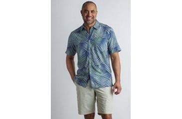 Image of ExOfficio Next-To-Nothing Pindo Print Short Sleeve Shirt Men's, Indigowash, 2XL 10023033-5990_2XL