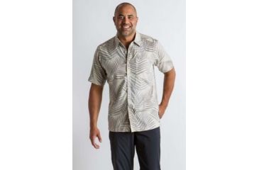 Image of ExOfficio Next-To-Nothing Pindo Print Short Sleeve Shirt Men's, Lt Stone, L 10023033-8209_L